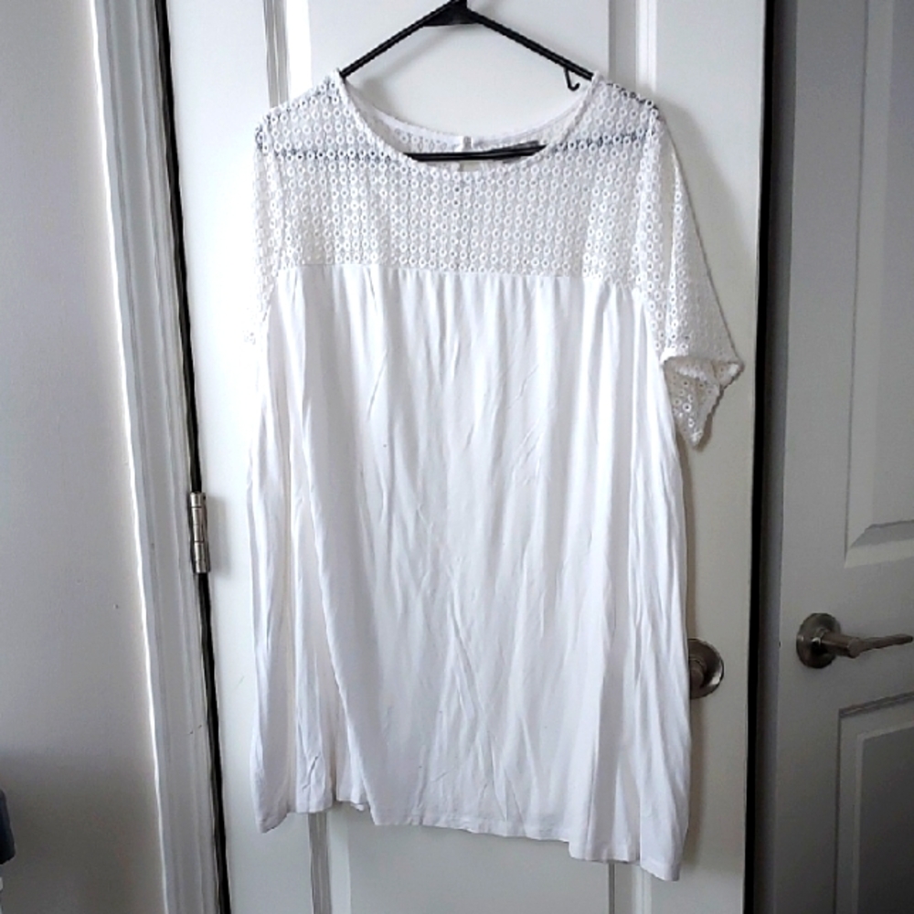 Jessica London White Lace Blouse 22/24